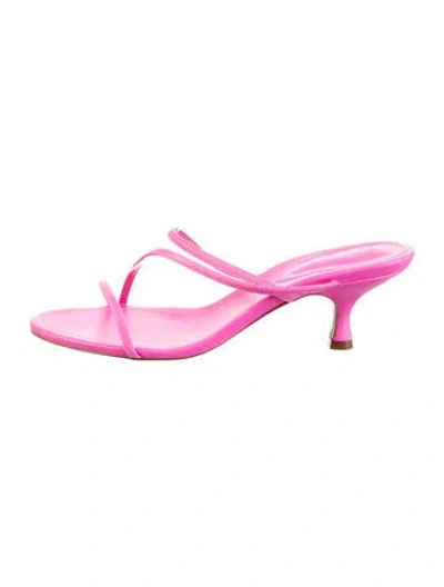 Pre-owned Schutz Leather Slides In Pink