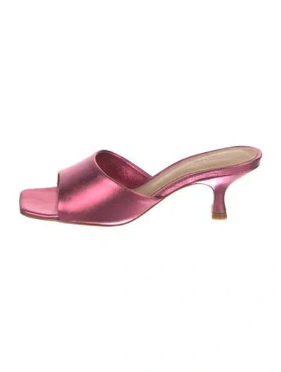 Pre-owned Schutz Leather Slides In Pink