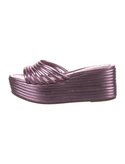 Pre-owned Schutz Leather Slides In Pink
