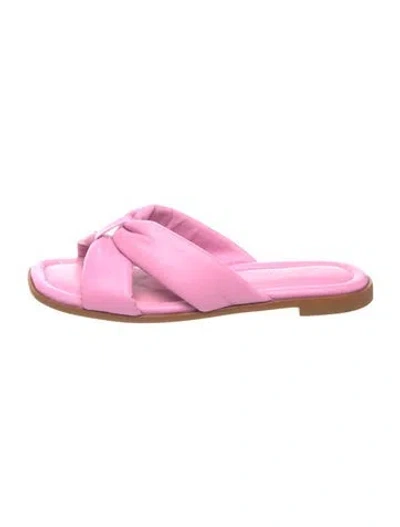 Pre-owned Schutz Leather Slides In Pink