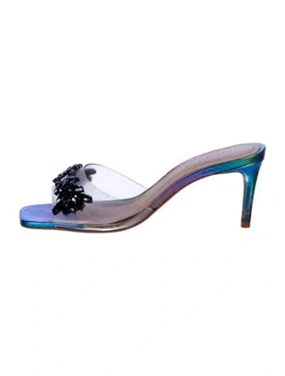 Pre-owned Schutz Leather Slides In Silver