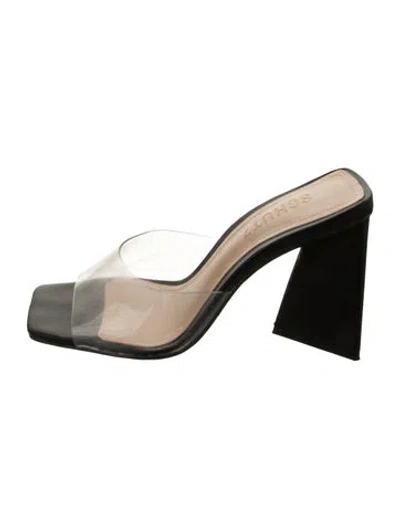 Pre-owned Schutz Leather Slides In Silver