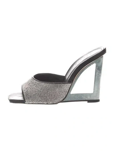 Pre-owned Schutz Leather Slides In Silver