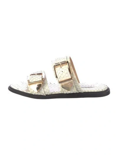 Pre-owned Schutz Leather Slides In White