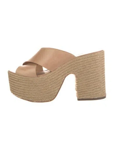 Pre-owned Schutz Leather Slides In White