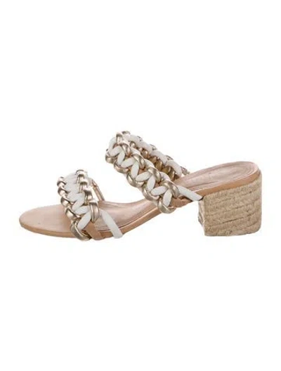 Pre-owned Schutz Leather Slides In White