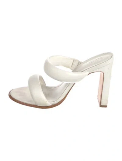 Pre-owned Schutz Leather Slides In White