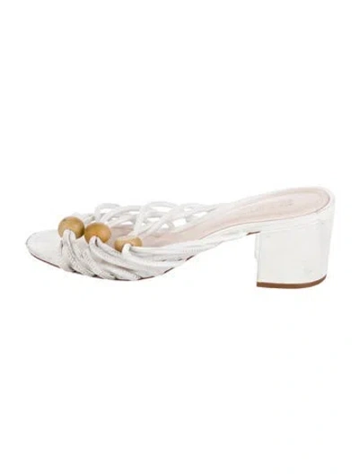 Pre-owned Schutz Leather Slides In White