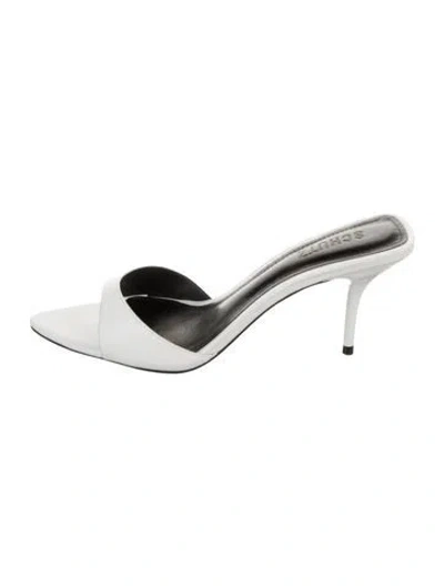 Pre-owned Schutz Leather Slides In White
