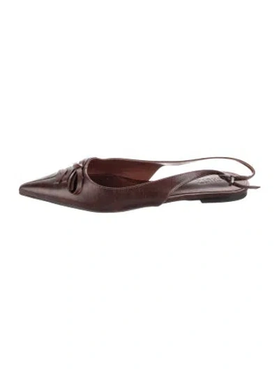 Pre-owned Schutz Leather Slingback Flats In Brown/burgundy