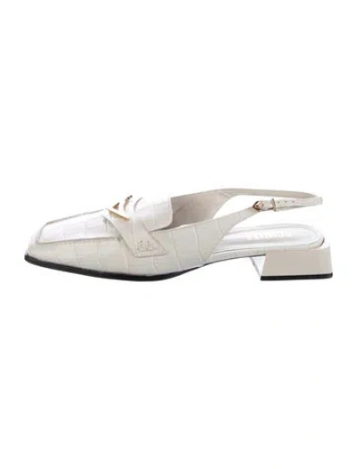 Pre-owned Schutz Leather Slingback Flats In Neutral