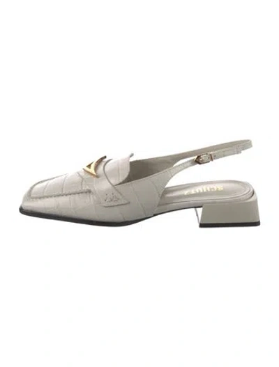 Pre-owned Schutz Leather Slingback Flats In Neutral