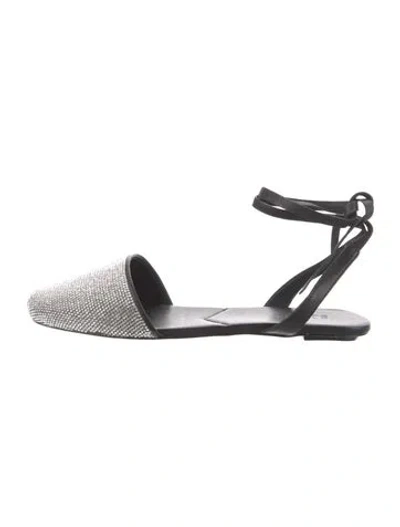 Pre-owned Schutz Leather Slingback Flats W/ Tags In Black