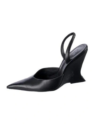 Pre-owned Schutz Leather Slingback Pumps In Black
