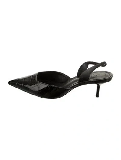 Pre-owned Schutz Leather Slingback Pumps In Black