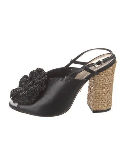 Pre-owned Schutz Leather Slingback Pumps In Black