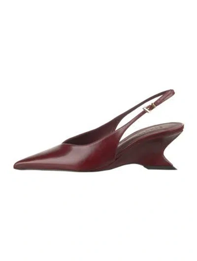 Pre-owned Schutz Leather Slingback Pumps In Burgundy/red