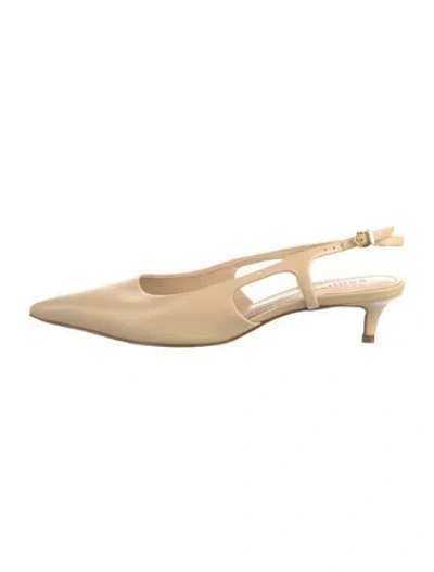 Pre-owned Schutz Leather Slingback Pumps In Neutral