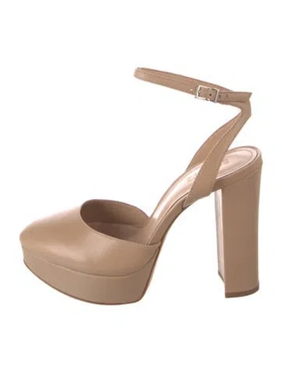 Pre-owned Schutz Leather Slingback Pumps In Neutral