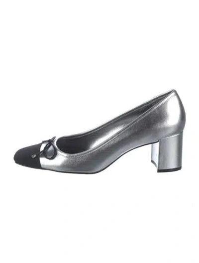 Pre-owned Schutz Leather Slingback Pumps In Silver