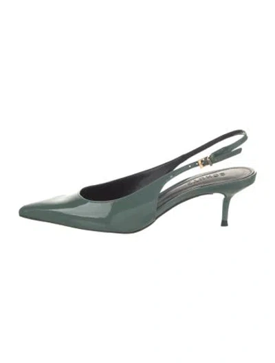 Pre-owned Schutz Leather Slingback Pumps W/ Tags In Green