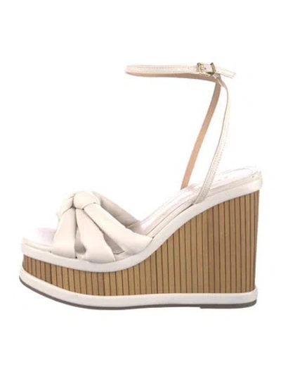 Pre-owned Schutz Leather Slingback Pumps In White
