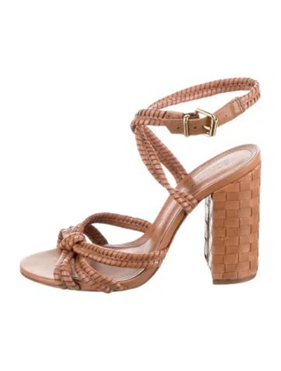 Pre-owned Schutz Leather Slingback Sandals In Black