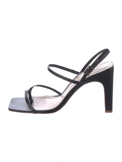 Pre-owned Schutz Leather Slingback Sandals In Black