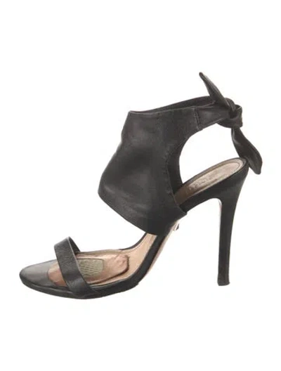 Pre-owned Schutz Leather Slingback Sandals In Black