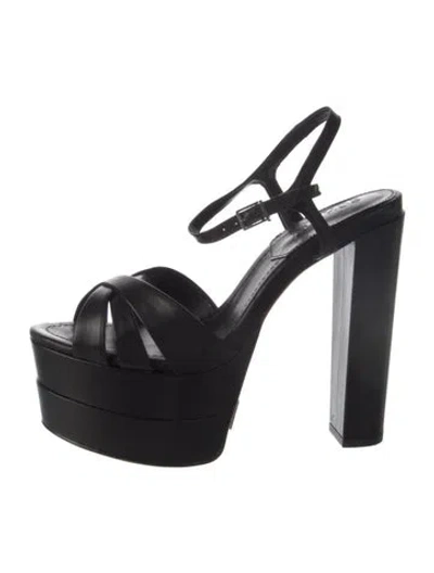 Pre-owned Schutz Leather Slingback Sandals In Black