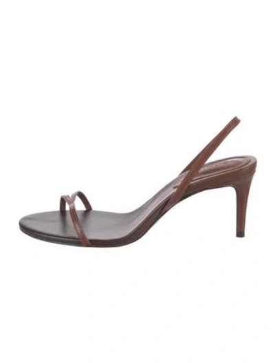 Pre-owned Schutz Leather Slingback Sandals In Brown