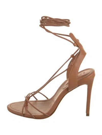 Pre-owned Schutz Leather Slingback Sandals In Neutral