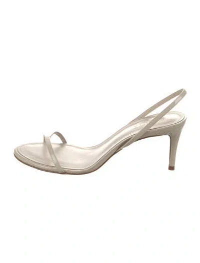 Pre-owned Schutz Leather Slingback Sandals In Neutral