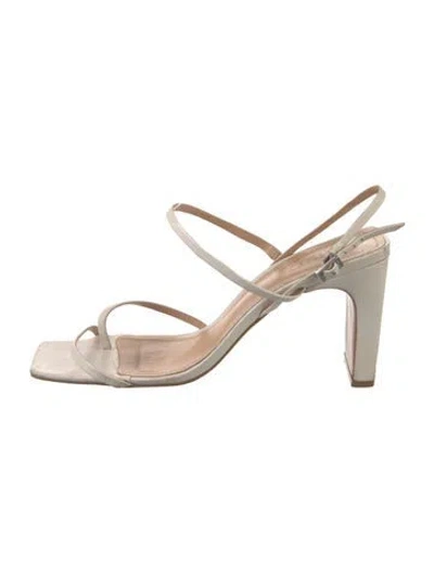 Pre-owned Schutz Leather Slingback Sandals In Neutral