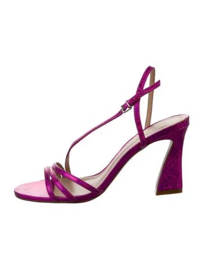 Pre-owned Schutz Leather Slingback Sandals In Purple