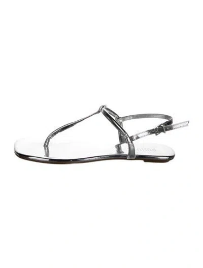 Pre-owned Schutz Leather Slingback Sandals In Silver