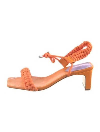 Pre-owned Schutz Leather Slingback Sandals W/ Tags In Orange