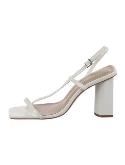 Pre-owned Schutz Leather Slingback Sandals In White