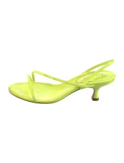 Pre-owned Schutz Leather Slingback Sandals In Yellow