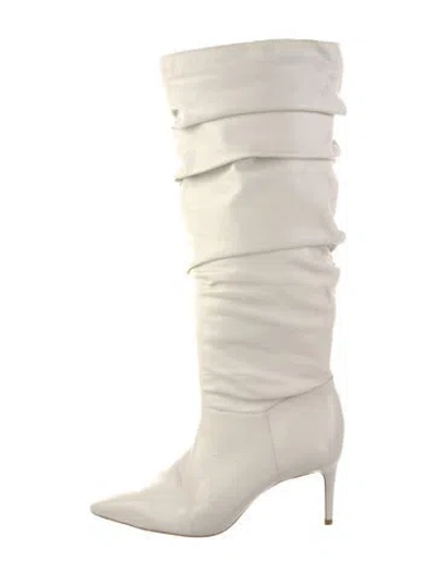 Pre-owned Schutz Leather Slouch Boots In Neutral