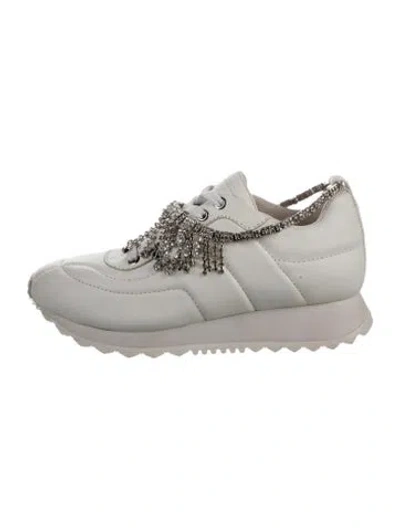 Pre-owned Schutz Leather Sneakers In White