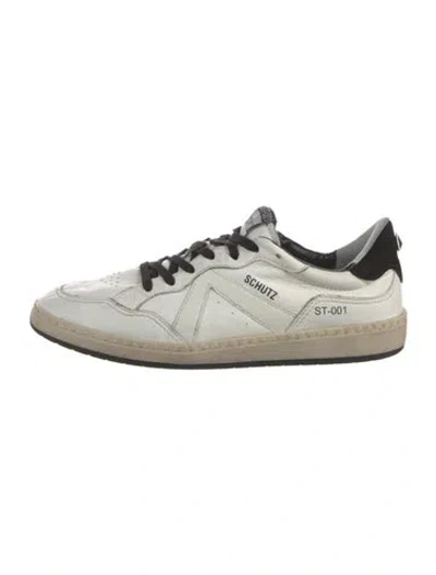 Pre-owned Schutz Leather Sneakers In White