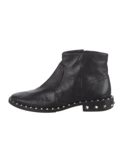 Pre-owned Schutz Leather Studded Accents Boots In Black