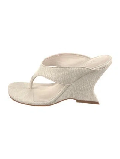 Pre-owned Schutz Leather Trim Embellishment Sandals In Neutrals