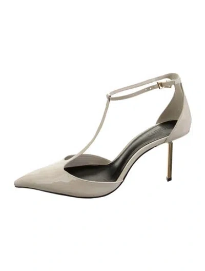 Pre-owned Schutz Leather T-strap Pumps In Clear/gold