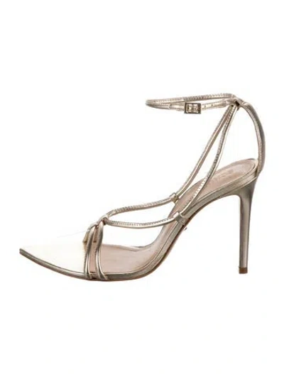 Pre-owned Schutz Leather T-strap Sandals In White