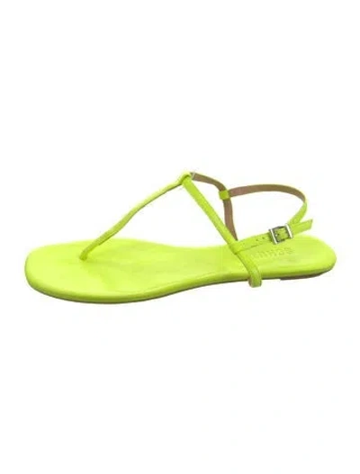 Pre-owned Schutz Leather T-strap Sandals In Yellow