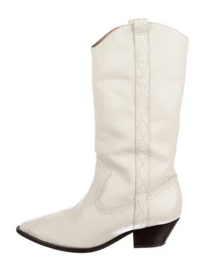 Pre-owned Schutz Leather Western Boots In Neutral
