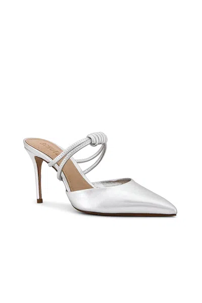 Schutz Lela Pump Women's Silver Leather Pointed Toe Stiletto Heel Jobb2096