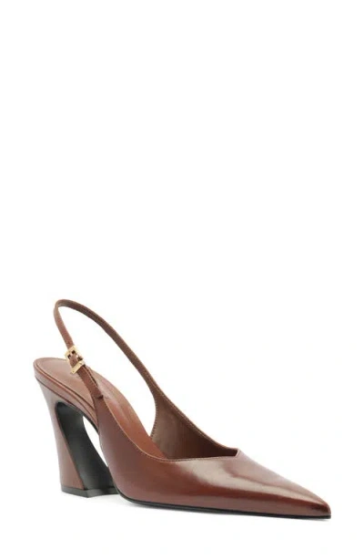 Schutz Lexi Leather Slingback Pump In Brown